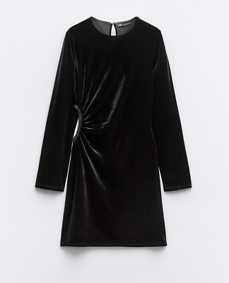 Zara Black Velvet Beaded Side Cut Out Mini Dress Size L Cocktail Party | eBay Zara Black Velvet Beaded Side Cut Out Mini Dress Size L Cocktail Party | eBay