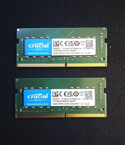Crucial 16GB KIT 2 X 8GB DDR4 3200 MHz SODIMM CL22 CT8G4SFS832A M8FRS NEW EBay