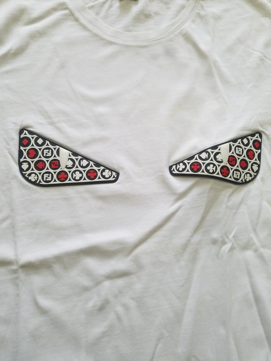Hot Italy Fendi Monster Eye T Shirt White Large Free Intl Express