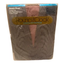 Round The Clock Stretch Sheer Control Top Pantyhose Pink Champagne Size B