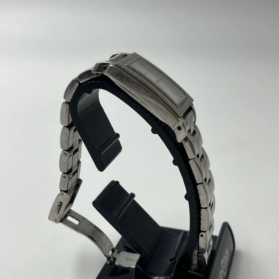 Vintage DKNY Stainless Steel Rectangle Women's Quartz Watch Silver Minimalist - Image 3 of 4