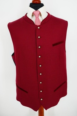 Hammerschmid Trachten Weste Gilet Gr.62 Schurwolle Rot Black Label Top Zustand