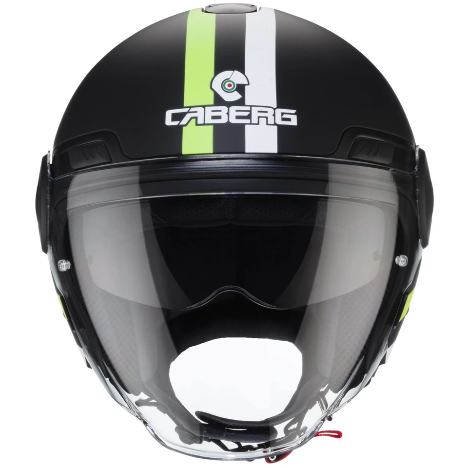 Caberg Uptown Chrono matt-schwarz / weiß-fluo-gelb Jethelm Motorradhelm - Bild 2 von 4