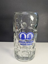 Vintage Paulaner München Beer Mug Glass Stein Dimpled German Brewery Oktoberfest