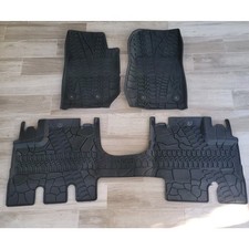 Jeep OEM All Weather Floor Mats Set Front & Rear Black Rubber Tread – Read