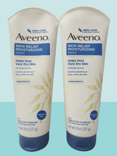 AVEENO SKIN RELIEF MOISTURIZING LOTION HELPS HEAL VERY DRY SKIN 8 OZ - LOT OF 2