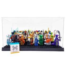 2 Pack Minifigure Display Case for LEGO, 3-Tier Acrylic Box, Black | Acrylic,...