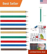 Colorful Bird Perch Stand Set of 10 - Easy Install for Cockatiels  Parakeets