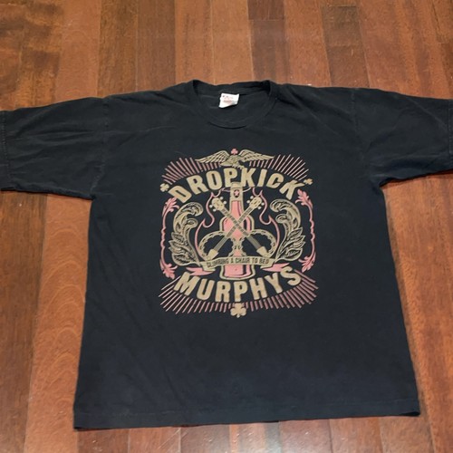 Vintage Black Dropkick Murphys TShirt Size Large Climbing A Chair To Bed
