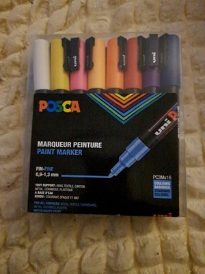 POSCA '' PAINT  MARKER ''  PIGMENTMARKER  PC3 M Strichstärke 0,9-1,3 mm  16 er Set