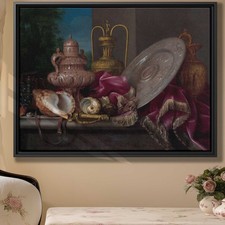 Elegant Vintage Floral Still Life Oil Painting Canvas Print Wall Art Decor