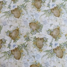 By The Yard, Tossed Beehives Flowers 3.99 Ships ANY Amount Of Cotton Fabric