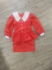 Vintage L.A. Touch Red/White Polka Dot  girls dress size 8