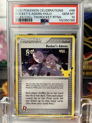 PSA 10 Rocket’s Admin Celebrations Classic Collection Holo 86/109