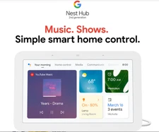 Google Home Nest Hub 7'' with Built-In Google Smart Assistant Chalk Charcoal 2nd