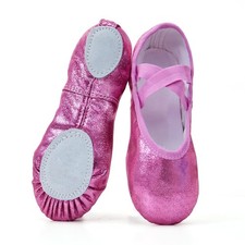 Girls Ballet Shoes for Girls Split-Sole Toddler Glitter Ballerina Flats for K...