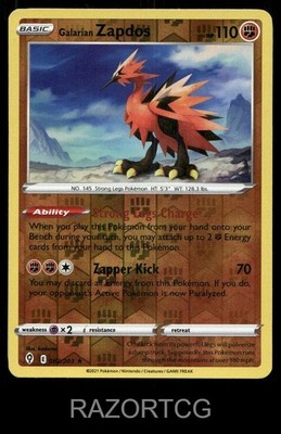 Galarian Zapdos 082/203 Holo R Evolving Skies Pokemon LP