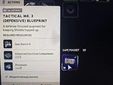 Arc Raiders Items - Tactical MK3 (Defensive) Blueprint