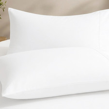 Egyptian Cotton King Size Pillowcases Set of 2 Soft Breathable Sateen Weave