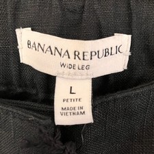 Banana Republic Women The Everyday Wide Leg Linen Pant Large Petite Black SP NWT