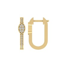 10k Yellow Gold Round 0.25Ct Lab Grown Diamond Hoop Earrings For Women