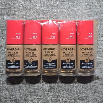 CoverGirl Outlast Foundation Lot of 5 Shades 855 856 857 Exp 2022
