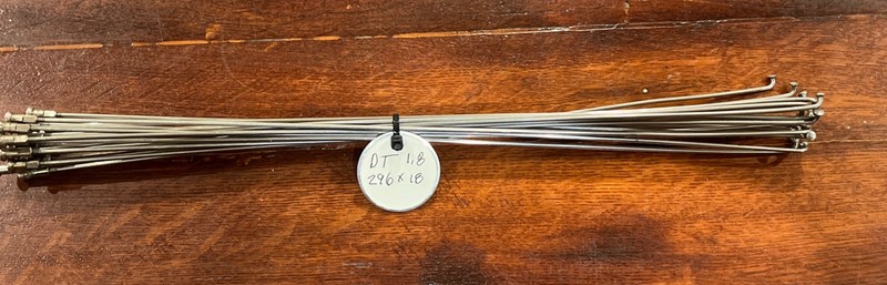 DT Swiss 18 x 296 mm x 1.8 mm / 15 gauge Stainless Steel Spokes & Nipples