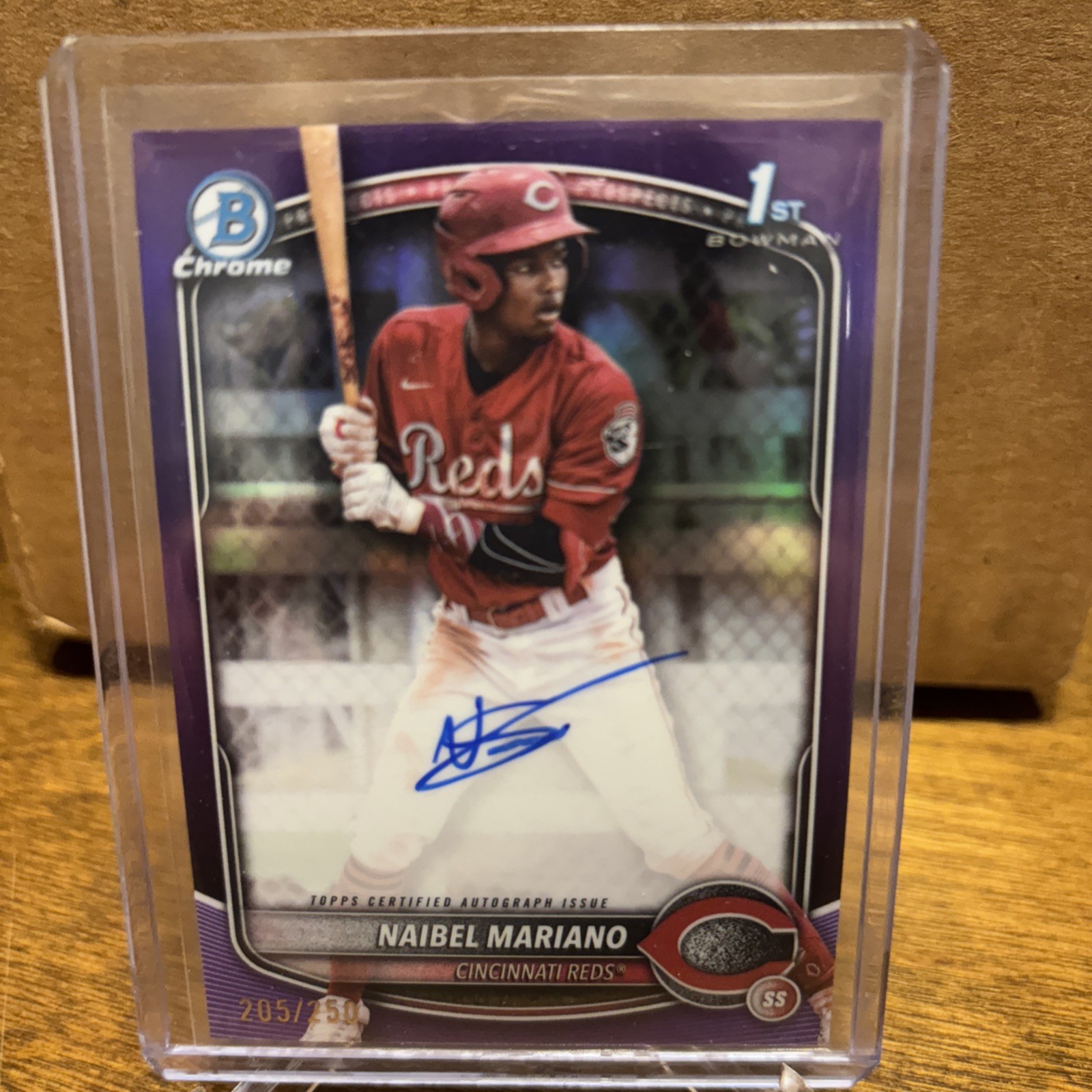2025 Bowman Naibel Mariano Chrome Auto Purple Refractor 1st /250