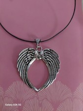 angel wings heart necklace
