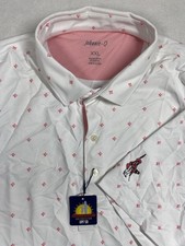 New Johnnie-O Polo Shirt Mens 2XL White Golf Stretch Coral Performance Logo