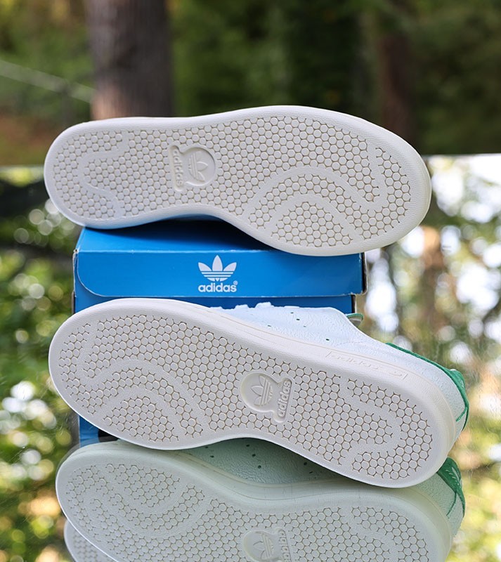 Adidas Stan Smith Cracked Leather White Green Womens Size 7.5
