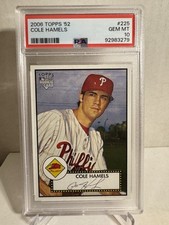 2006 Topps '52 Cole Hamels Rookie RC PSA10 #225 Phillies Logo Variation Pop 7 🔥