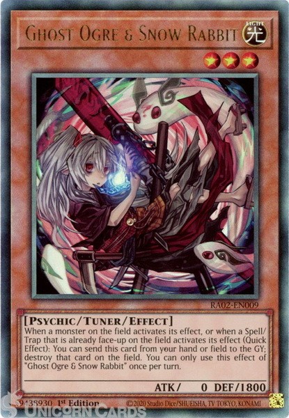 RA02-EN009 Ghost Ogre & Snow Rabbit : Ultimate Rare 1st Edition YuGiOh Card