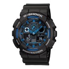 Casio G-Shock Analogue/Digital Mens Black/Blue XL Watch GA100-1A2 GA-100-1A2DR