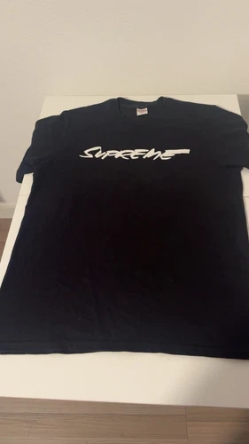 Tee shirt noir Supreme Futura Logo taille M délavé justice pour tous logo boîte bogo