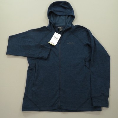 Rab Jacket Mens Large Navy Nexus Hoody Deep Ink Full Zip Hooded Trek Hike Trail