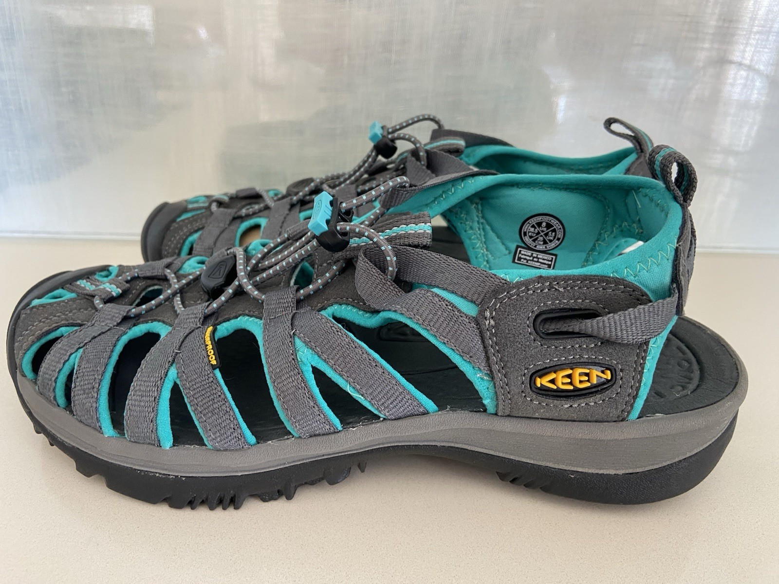 Sandali Keen Whisper donna taglia 8 grigio verde acqua punta chiusa outdoor