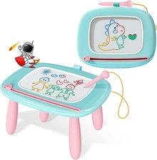 Kikidex Toddlers Toys Age 1-3, Magnetic Drawing Board, Doodle Board Mint Blue 