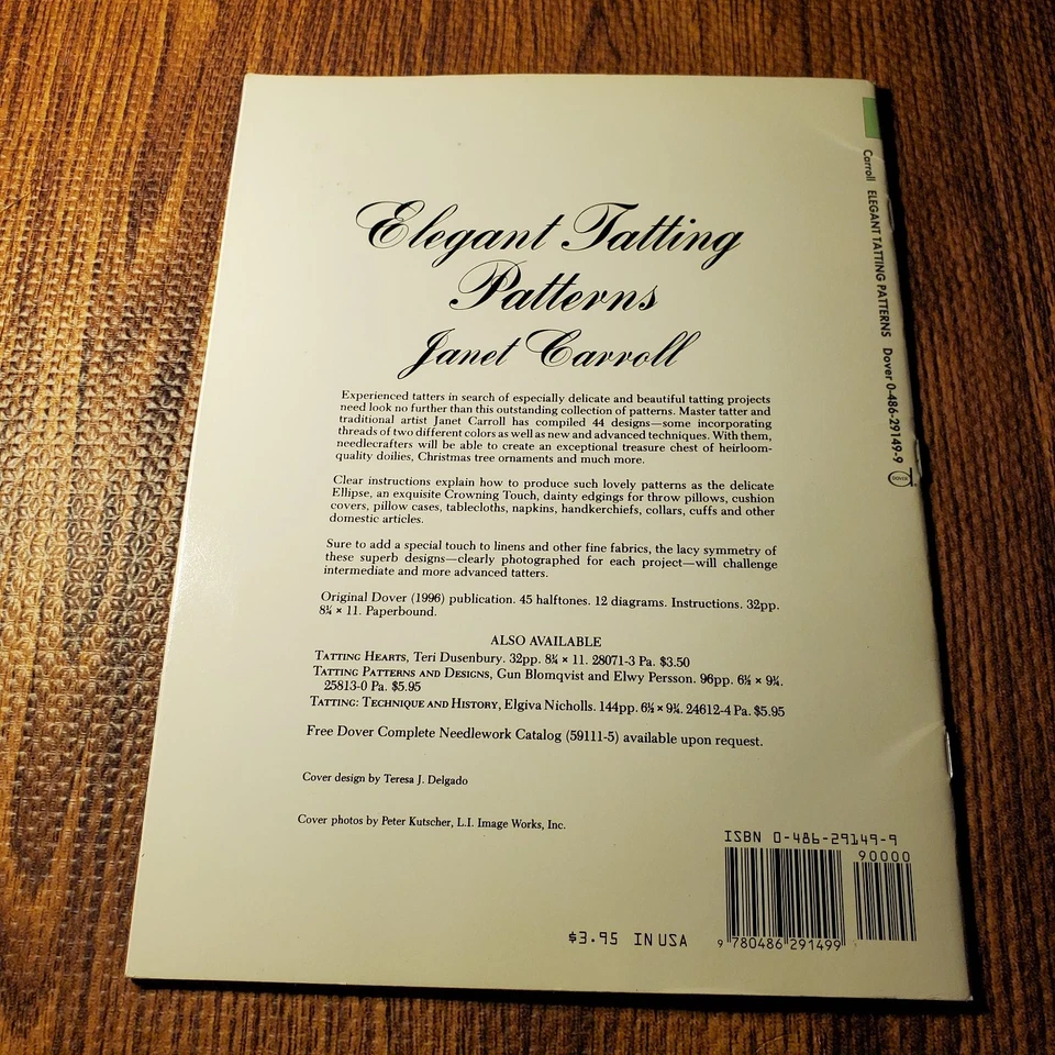Dover Elegant Tatting Patterns Book Janet Carroll Tatting Patterns 1996 - Image 2 of 4