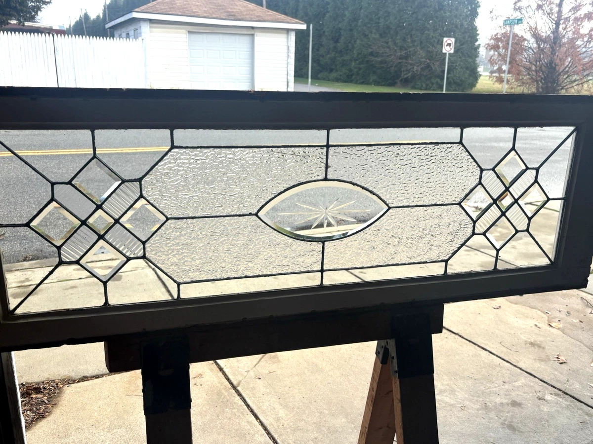 1850-1899 1890s Decade Transom Window Antique Stained Glass