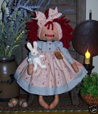 Primitive Patti's Ratties Raggedy Ann Bunny Ornie Ann Doll Paper Pattern 570