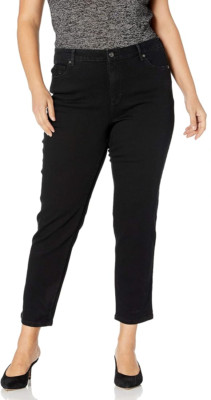 NEW Gloria Vanderbilt Womens Amanda Slim Classic Rise Denim - Black Wash - Sz 14