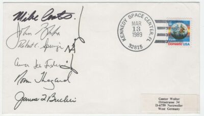 STS-29 - signiert Coats, Blaha, Springer, Thagard, Buchli, Bagian, Thagard, Lee