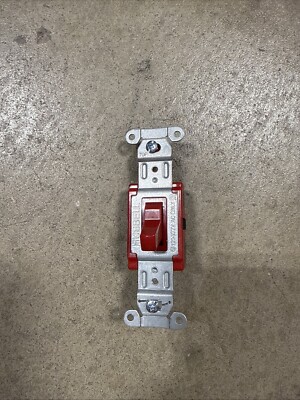 HUBBELL SNAP1221RNA Wall Switch,Red,20 A;Back,Single Pole 31A422