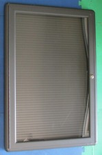 Gray Metal 24" x 36" Enclosed Magnetic Bulletin Board with Locking Glass Door