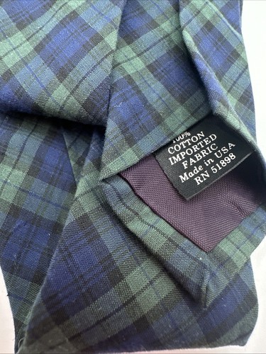 Nuovo Jeanswear Men’s Necktie Blue And Green Checkered - Picture 7 of 12