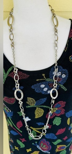 Vintage Lia Sophia Silber Creolen Kette Glieder Halskette / verstellbarer Gürtel 90’er - Bild 4 von 5