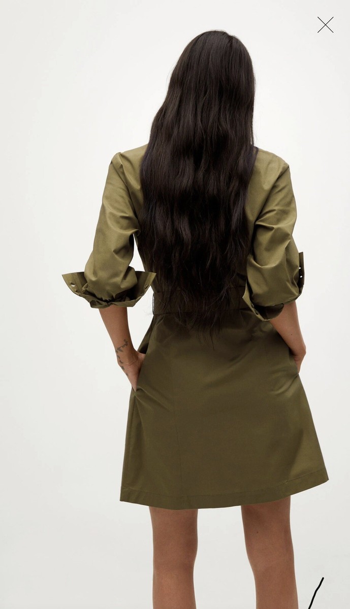 mango green shirt dress Lyocell shirt dress - Women
