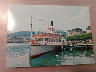 Postkarte Floating Restaurant Wilhelm Tell Luzern 5541 ungel_