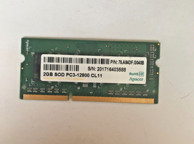 APACER 2GB DDR3-1600 MHz PC3-12800S Laptop RAM